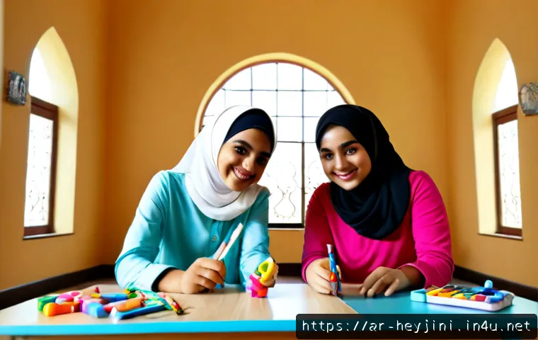헤이지니의 콘텐츠 트렌드 - Photorealistic wide-angle scene of a cheerful young Arab female family-content creator in modest pas...
